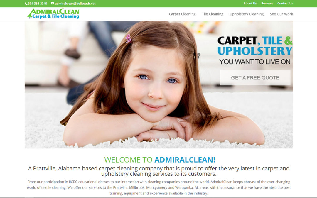 AdmiralClean Website Design Millbrook and Prattville AL