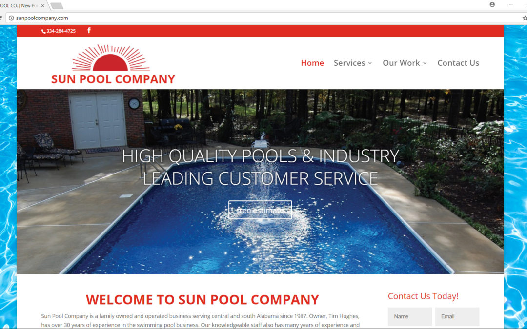 Online Marketing and Website Design for Sun Pool Company, Millbrook Alabama